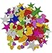 150 Pieces Foam Glitter Stickers Self Adhesive, Mini Heart and Stars Shapes for Christmas, Kid's Arts Craft Supplies Greeting Cards Home Decoration