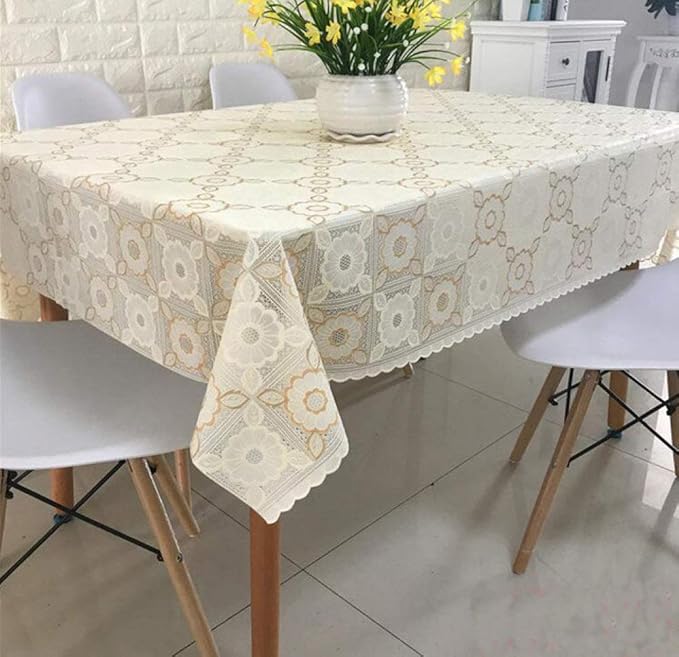 HNFJC Tablecloth,Heat Resistant PVC Table Cover with Heat Protection