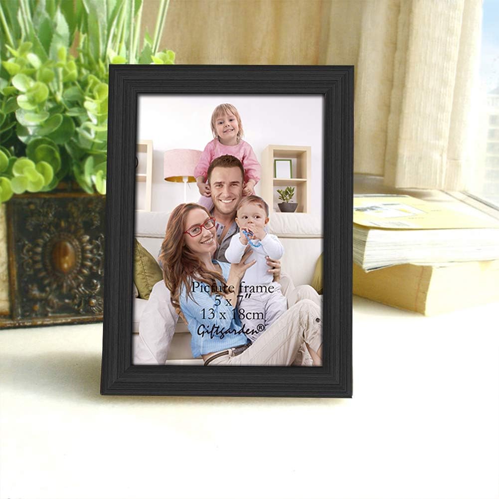 Giftgarden 5x7 Picture Frames for Wall Decor or Tabletop, Black, 12 Pack -