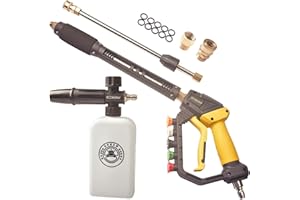 GDHXW Adjustable Length High Power Washer Gun 5000PSI,with Foam Cannon and Pressure Washer Gun Accessories