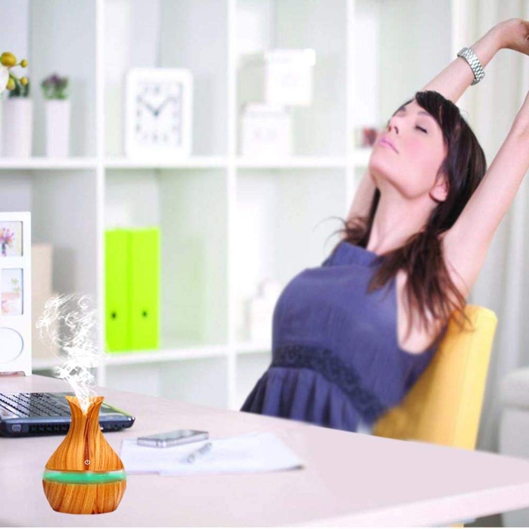 Junio1 Nuova aromaterapia umidificatore a Goccia d\'Acqua con Pallina di Legno da 300 ml Umidificatori