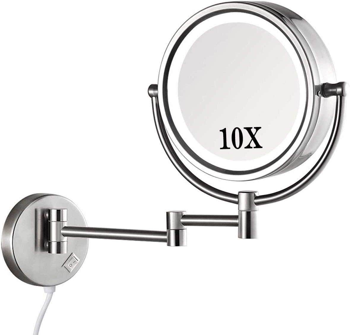 Makeup Mirror Wall Mounted, 10x Magnification Makeup Mirror