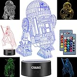 3D Illusion Star Wars Night Light for Kids, 4 Pattern and 7 Color Change NightLight - Perfect Gifts for Birthday and Christmas, Great for Boys Girls Baby and Any Star Wars Fans (Set 2)