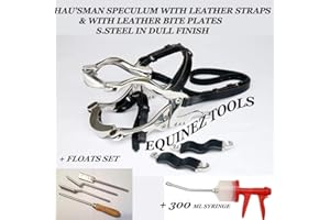 EQUINEZ TOOLS Equine Dental Kit Set Speculum Horse Mouth Gag Float Set 300 ml Dose Syringe