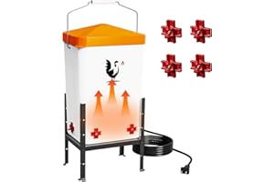 GOYAPPIN Heated Chicken Waterer, 3.2 Gallon Poultry Water Heater for Winter with 4 Horizontal Nipples, Thermostatically Controlled, 4 Adjustable Heights, Anti-Freezing Watering System for Coop Accessories