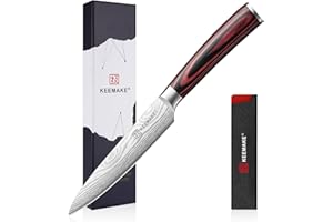 KEEMAKE Professional Utility Knife – Razor-Sharp 5" Paring Knife High Carbon Stainless Steel for Peeling, Slicing, Ergonomic 