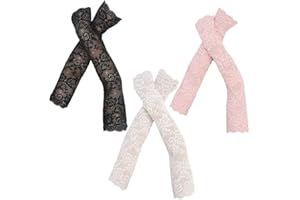 3 Pairs Summer Lace Ice Sleeves Elastic Arm Sleeves for Women Uv Protection Breathable Cooling for Outdoor Sports Hiking Cycl