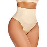 HOHOCHIN Seamless Thongs for Women High Waisted Underwear No Show Thong Comfortable Stretch Panties