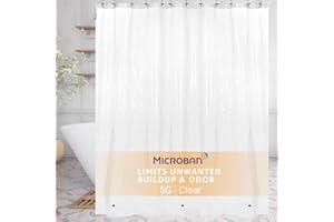 SlipX Solutions Microban-Infused Shower Curtain Liner, 5G Thicker Liner, 70"x72", Clear