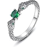MANBU Sterling Silver Snake Ring for Women: Vintage Double Head Snake Stackable Ring Jewelry Gift