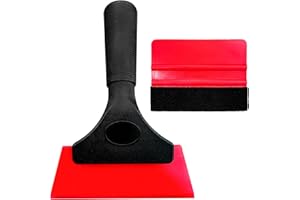 Augeny Car Window Tint Kit, Professional Vinyl Wrap Kit with Felt Squeegee, Universal Auto Window Film Installation Application Wallpaper Smoothing Tool for Car Glass, Home (Red)