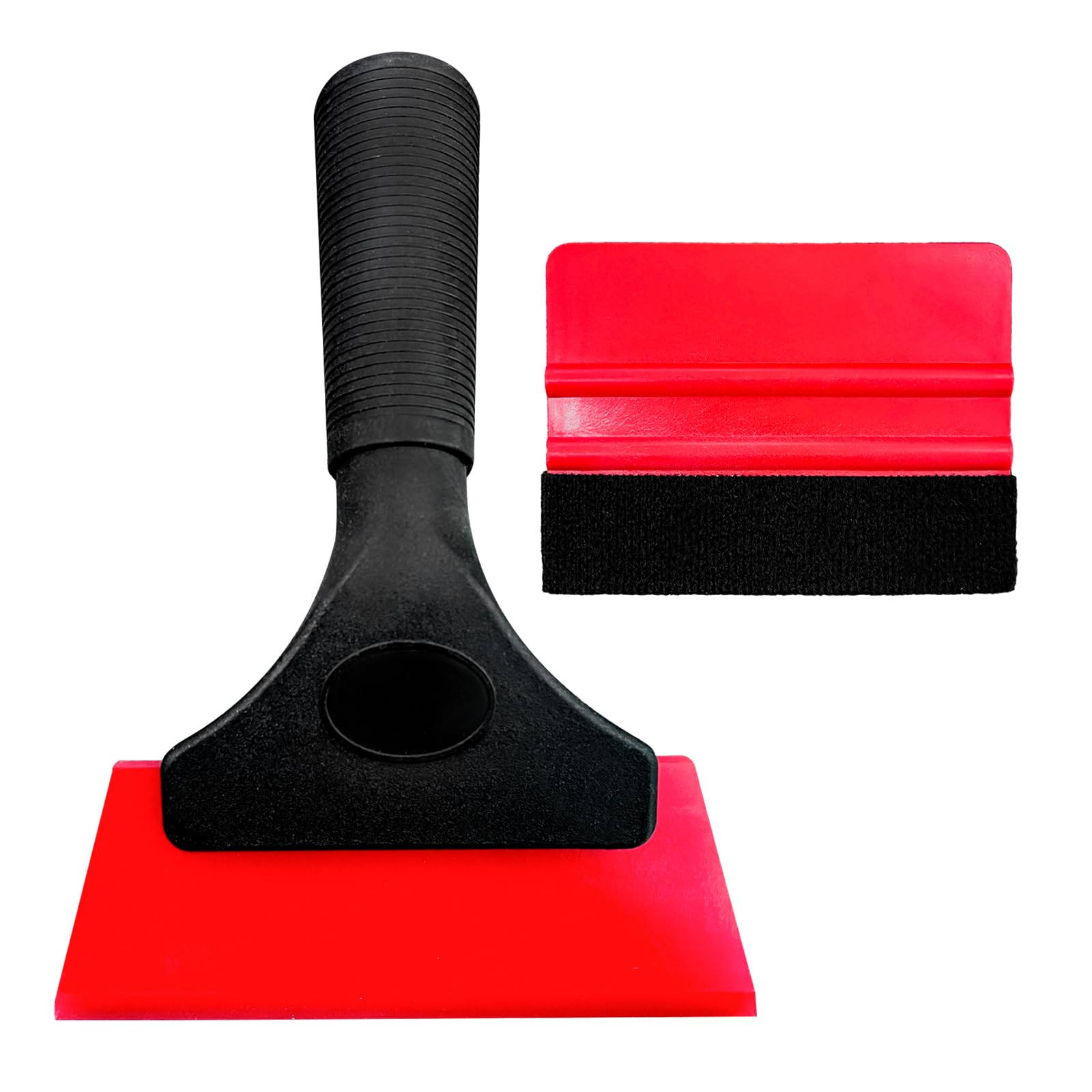 Photo 1 of Augeny Car Window Tint Kit, Professional Vinyl Wrap Kit with Felt Squeegee, Universal Auto Window Film Installation Application Wallpaper Smoothing Tool for Car Glass, Home (Red)