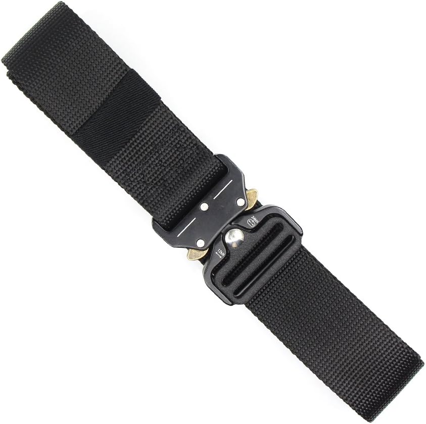Tactical Duty Belt Military Style Army Carry Gun Belt Police Training Waist Belt Nylon Webbing Riggers Belt with Quick-Release Metal Buckle