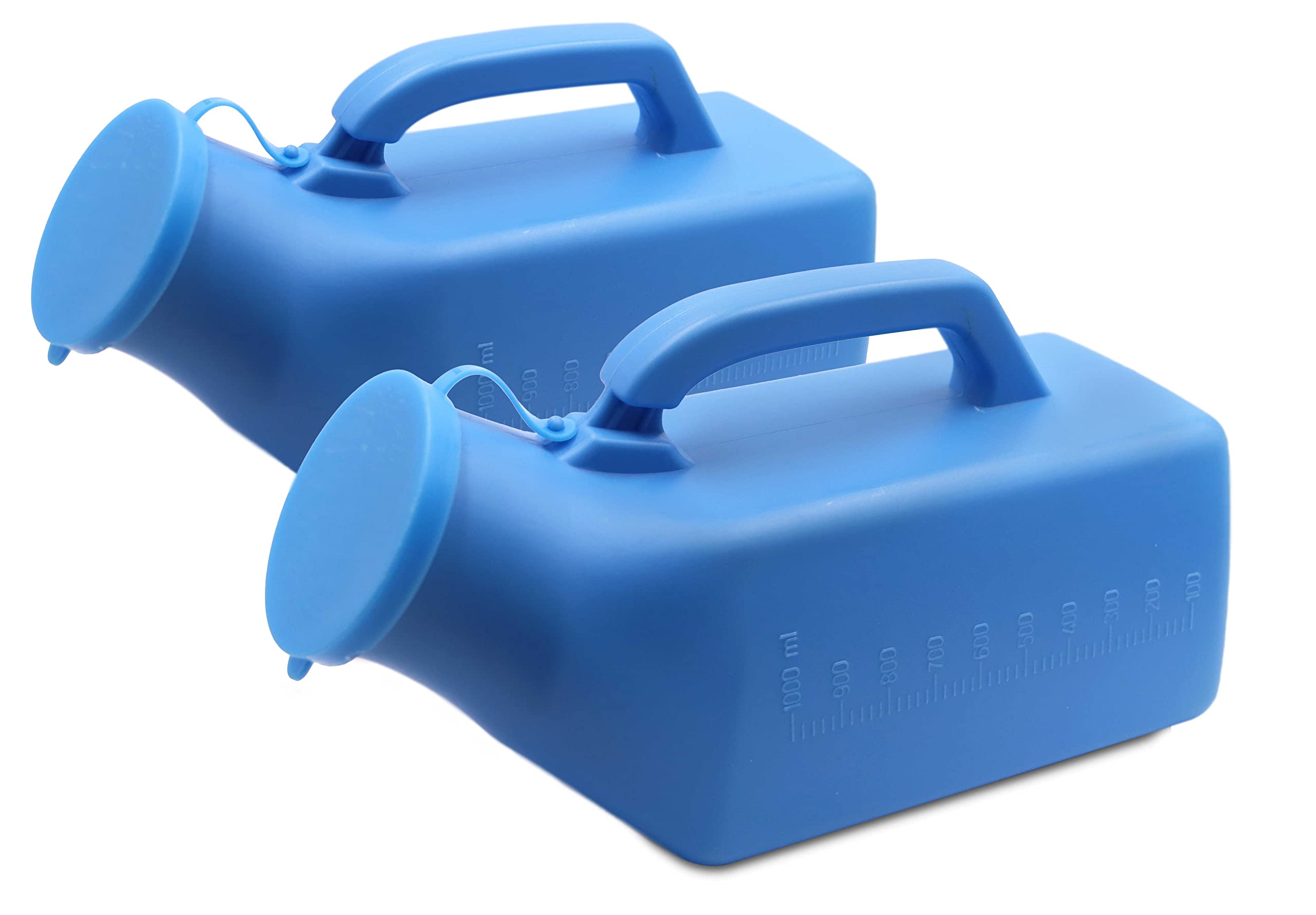 PEPE Mobility Urinal Bottles for Men 1000 ml (x1 Unit), Secure Cap, Measuring Scale, Easy Grip Handle, Portable Urinals for Men