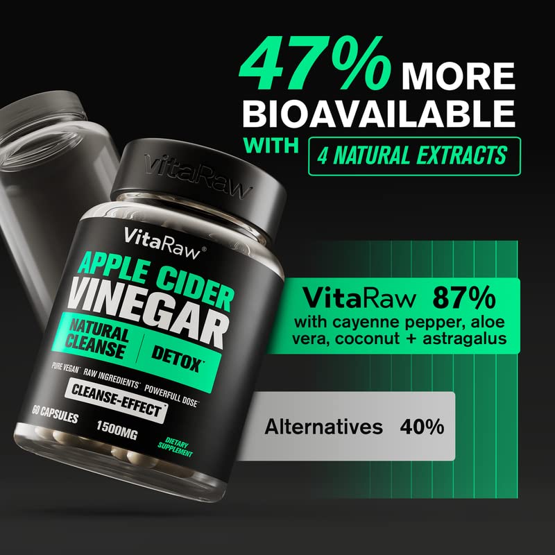 Organic Apple Cider Vinegar Capsules with The Mother Energy Help Plus