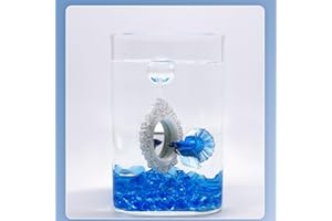 Nwsrayu 2 pcs Set Betta Floating Training Mirror for Fish Tank, Aquarium Feeding Floating Mirrors, Fish Toys, Bettas Toy