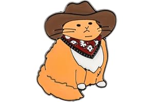 WLLHYF Enamel Pin Cowboy Cat Brooch Alloy Cute Cartoon Animal Lapel Pins Funny Cat Clip Decoration Badges for Backpacks Clothes Jackets Bags Hat Christmas Valentine's Day Gift