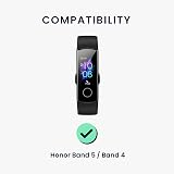 kwmobile 2x Silicone Watch Straps for HONOR Band 5 Band 4 Black Blue Grey view 6