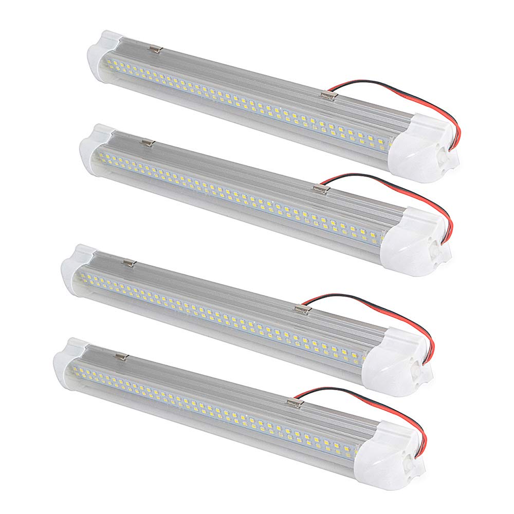 Interior Light Strip for Car Camper Van Bus Caravan Boat Motorhome Kitchen Bathroom Bar White Lamp 12V 72 LED, Set of 4 (Set of 4)