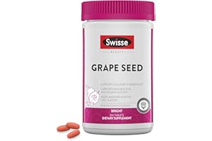 Swisse Grape Seed Extract Capsules Antioxidant Herbal Supplement | Grapeseed Polyphenols + Antioxidant Vitamin C | Promotes S