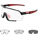 OULAIQI Photochromic TR90 Lightweight Sports Sunglasses,UV400 Protection, Unisex for Cycling,Running,Baseball,Hiking,Outdoor