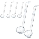 6 Pcs 1 Oz Small Ladle 7.87 Inches Mini Ladles for Serving Sauce, Soup, Dressing, Punch Bowl, Gravy, Cocktail, Fruit Juices &ndash; Clear Plastic Long Handle Ladles for Parties