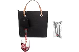 Wine Purse With Hidden Spout, Beach Tote Bag With Insulated Compartment & Bladder for BYOB, Movie Theater, Concert, Bachelore