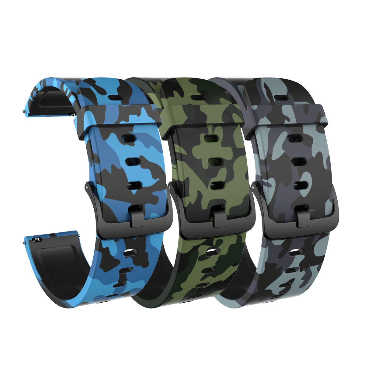 (3-Pack) Replacement Straps Compatible with Amazfit Bip 3 Pro/GTS 4 Mini/Garmin Venu 2 Plus Strap, Band Soft Silicone Sport Wristband for Amazfit Bip 3 Pro/Bip 3/GTS 4/GTS 3/GTS 2 Mini/GTS (3A)