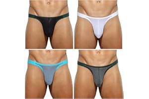 Casey Kevin Men's Sexy Breathable Mesh G-Strings Thong Bulge Pouch Tagless Underwear,4 Pack-Mutilcolor