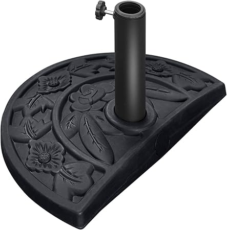Amazon Com Abccanopy Half Umbrella Base Stand Heavy Duty Umbrella Holder 23 Lbs Round Patio Umbrella Base With Flower Pattern Semicircle Garden Outdoor