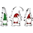 Orapink 3 Pieces Gnome Cookie Cutters Set for Baking Stainless Steel Large Christmas Gnome Santa Shape Cookie Cutter