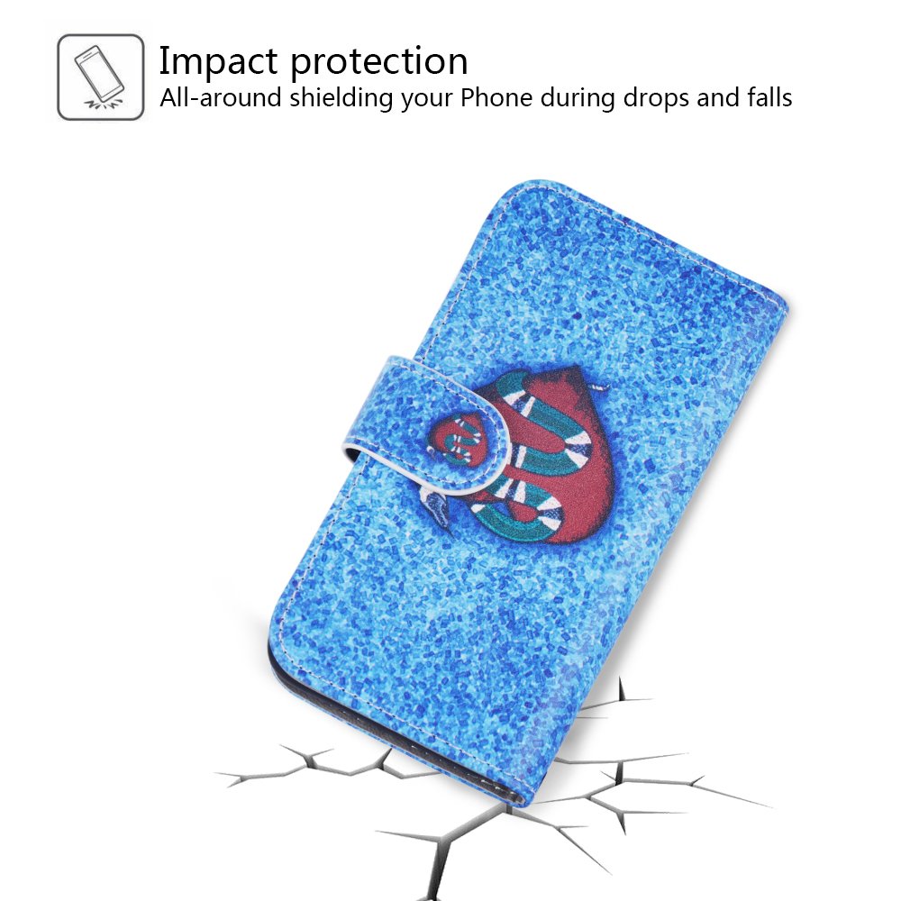 iPhone 6S Plus Wallet Case,iPhone 6 Plus Wallet Case,MagicSky Premium PU Leather Flip Folio Case Cover with Wrist Strap,Card Slots,Cash Pocket,Kickstand for Apple iPhone 6S Plus/6 Plus(Snake)