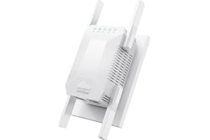 JBZP WiFi Extender, WiFi Booster 1200Mbps Dual Band 4 Antennas Signal Covers up to 10000 Sq.ft, Wireless Repeater for Home, I