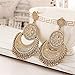 RINHOO Vintage Bohemian Ethnic Gypsy Tassel Large Flower Punk Pearls Drop Dangle Earrings Women Girls Jewelry (Gold)