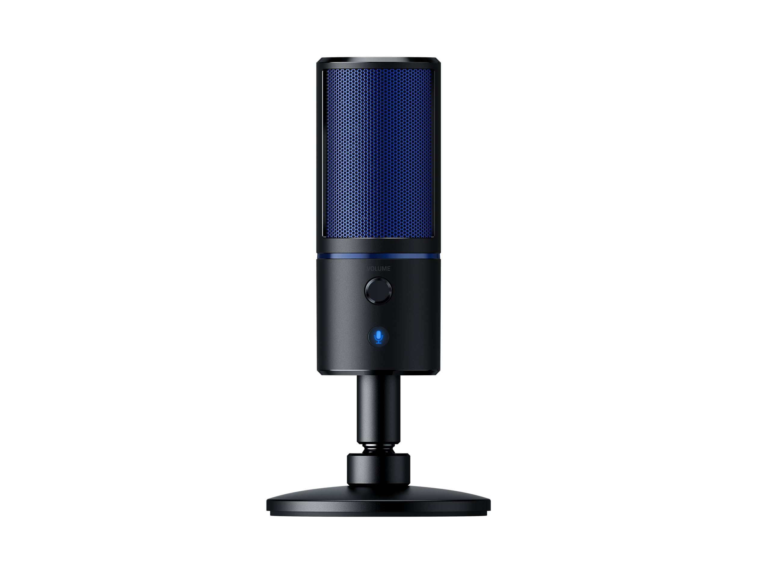Razer Seiren X for PlayStation - USB Condenser Microphone for Streaming on the PS4 and PS5 (Compact with Shock Absorber, Supercardioid Recording Pattern, Mute Button) Black-Blue