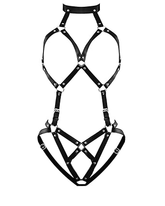Prinzessinnenspitze Boutique Lederimitat, offene Brust, Neckholder, sexy Punk Unterwäsche, Rollenspiel S M L XL XXL XXXL UK 6