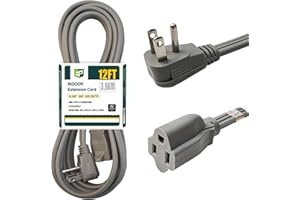 EP 12 Ft Heavy Duty Extension Cord Wire, 14 Gauge 3 Prong SPT-3 Extension Cord, 3 Pronged Cord for Air Conditioner Refrigerat