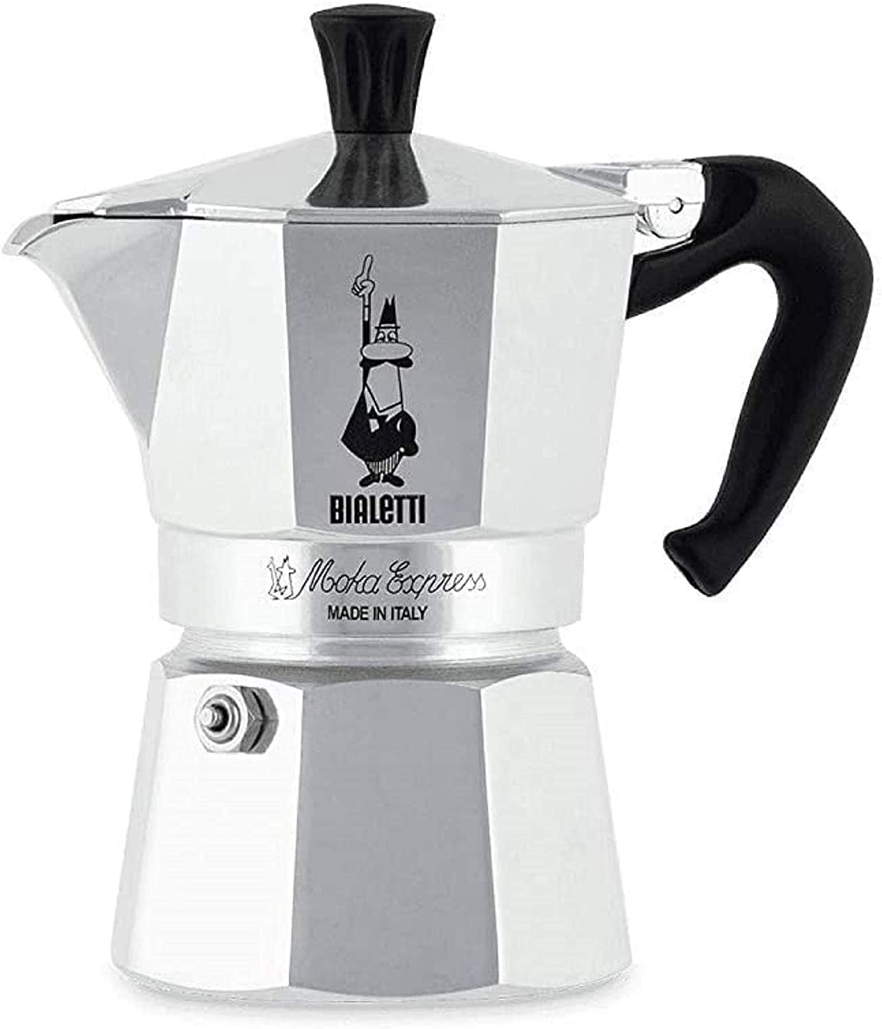 Photo 1 of Bialetti - Moka Express: Iconic Stovetop Espresso Maker, Makes Real Italian Coffee, Moka Pot 1 Cup (2 Oz - 60 Ml), Aluminium, Silver