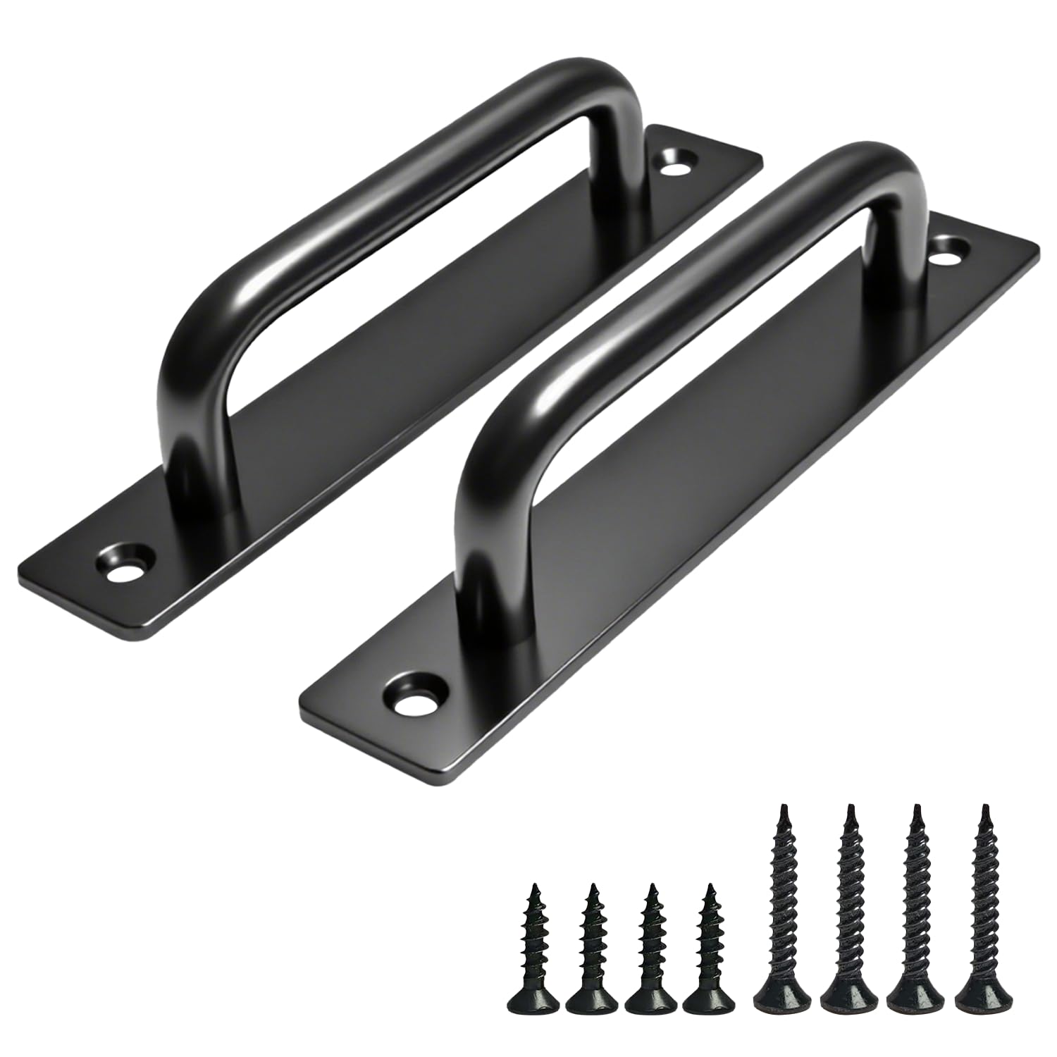 Photo 1 of Ptoahqu 2PCS 5.8 Inches Barn Door Handle, Premium Aluminum Alloy Gate Handle, Sturdy Black Sliding Door Pull Handles for Kitchen, Cabinet, Bathroom, Closet, and Easy Install