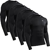 NELEUS 4 Pack Men's Workout Long Sleeve Shirts Compression Dry Fit Muscle Tops