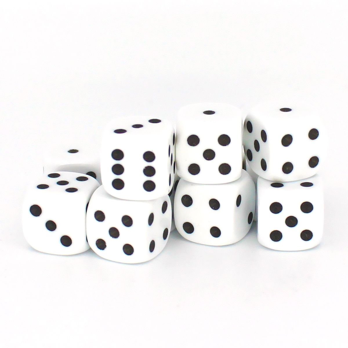 Big Cherry Dice, 50 x 12mm Round Corner Spot - White
