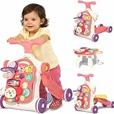 Baby Walker 5 in 1 for Baby Boy, Baby Girl, Push Walkers, Assemble as Scooter/Motorbike/Activity Center/Detachable Panel, Walking Toys for Infants 6-36 Months