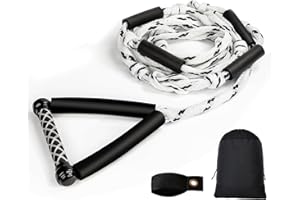 Wakesurf Rope - ASVAEVAS 25ft Floating Wake Surf Ropes and Handle, 4 Sections Adjustable Surf Tow Rope for Wakesurfing and Watersports
