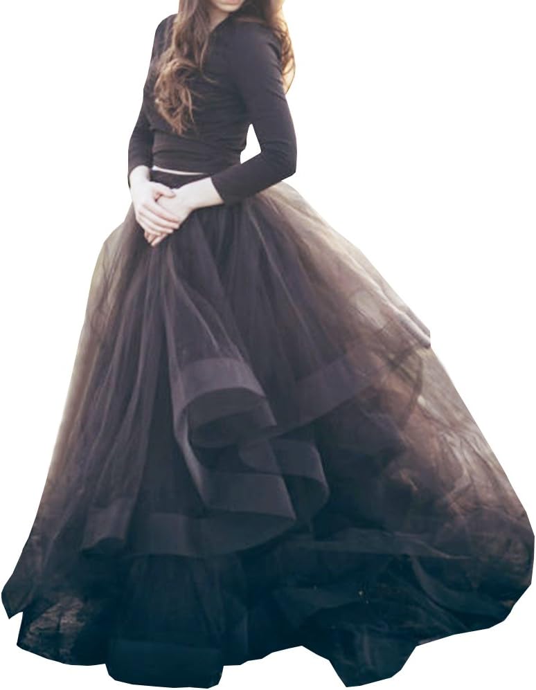 Wedding Planning Women's Tulle Organza Ball Gown Layers Pleated Skirt