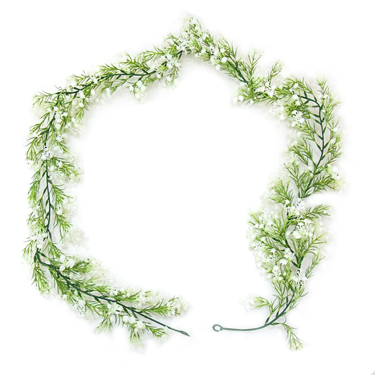 SAING S A I N G Gypsophila Artificial Flowers Garland 5.5Ft Faux Baby Breath Flowers Vine Real Touch Hanging for Wedding Arch Party Home Decor DIY (White)