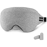 アイマスク 安眠 遮光 HOMMINI 快眠グッズ 軽量 圧迫感無し 遮光性・通気性・フィット感良好 自由調整可能 男女兼用 耳栓付き 不眠症対策 就寝にも旅行にも適用 品質保証（グレー）