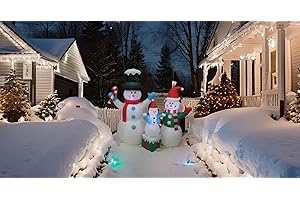 Impact Canopy Christmas Inflatable Decoration, Outdoor Holiday Lighted Snowman Family - Kid On Box, 5' Tall