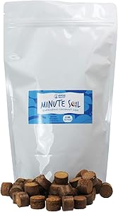 Minute Soil - Compressed Coco Coir Fiber Grow Medium - 20 MM Pellets - Bag of 100 = 5 Quarts of Potting Soil - Indoor Growing: House Plants, Herbs, Microgreens, Just Add Water - Peat Free - OMRI