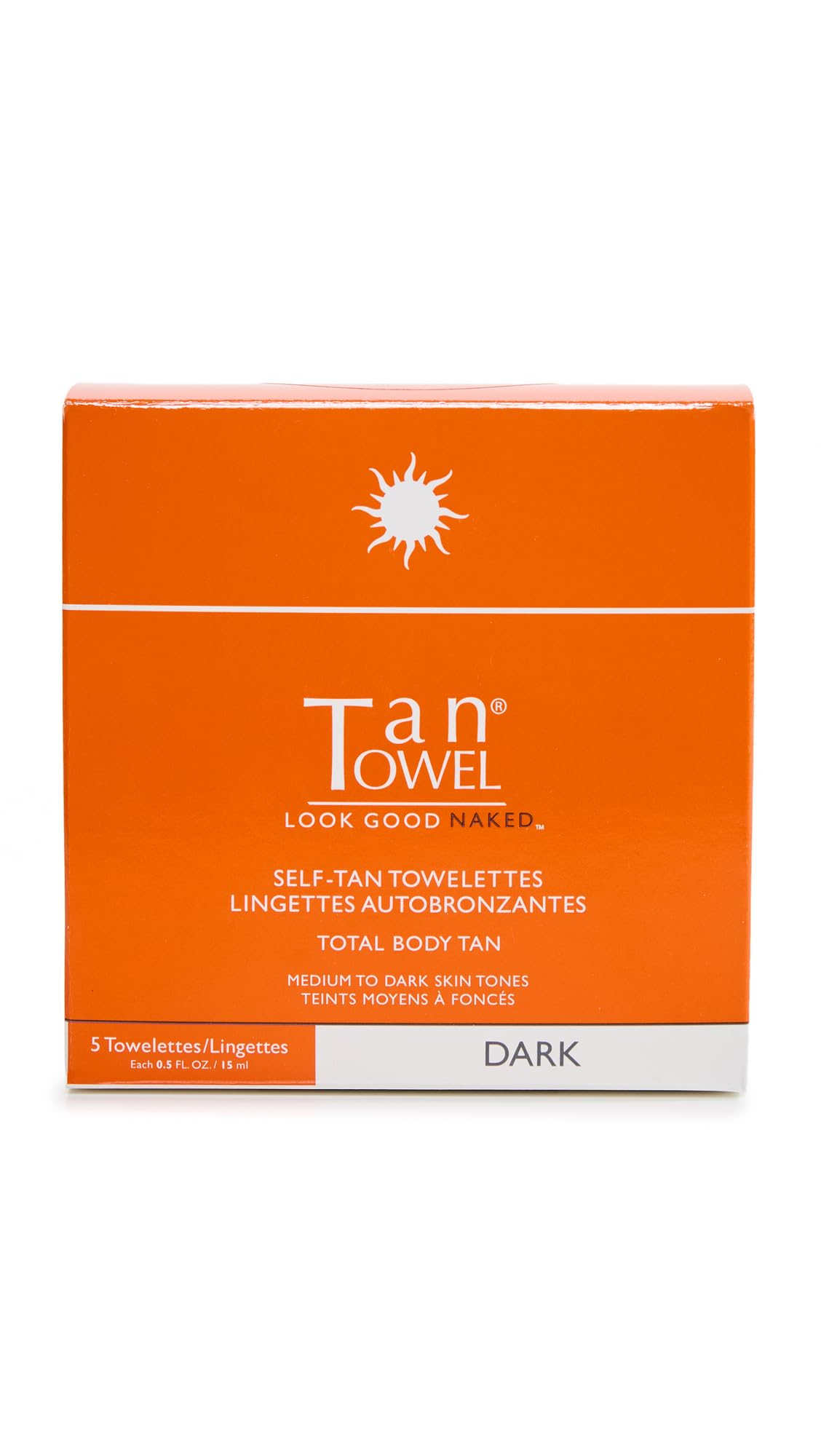 Tan Towel Total Body Tan Dark, 5 Count