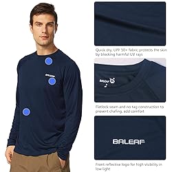 BALEAF Men's Rash Guard Shirts Fishing Long Sleeve